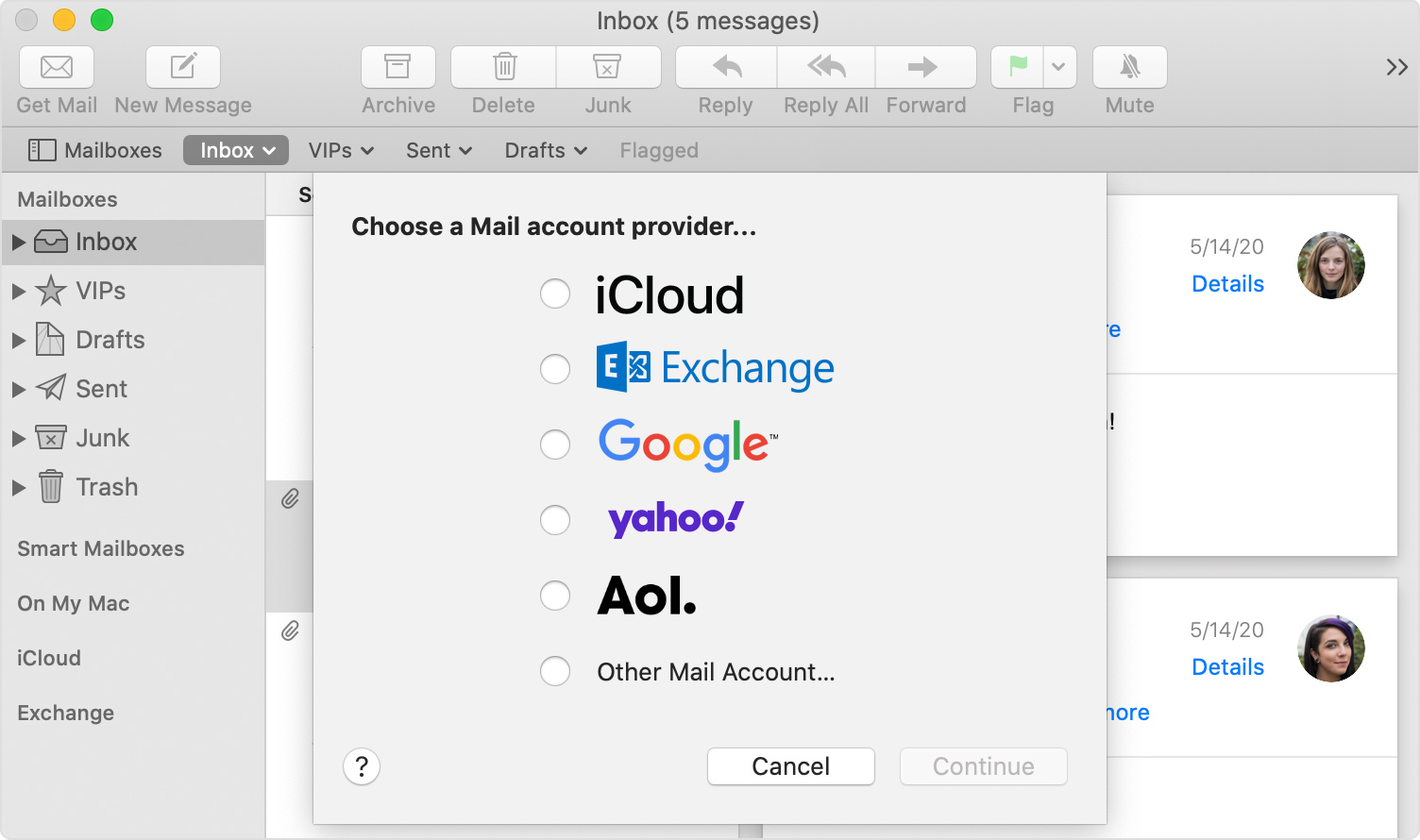 How to log out of mail app on apple